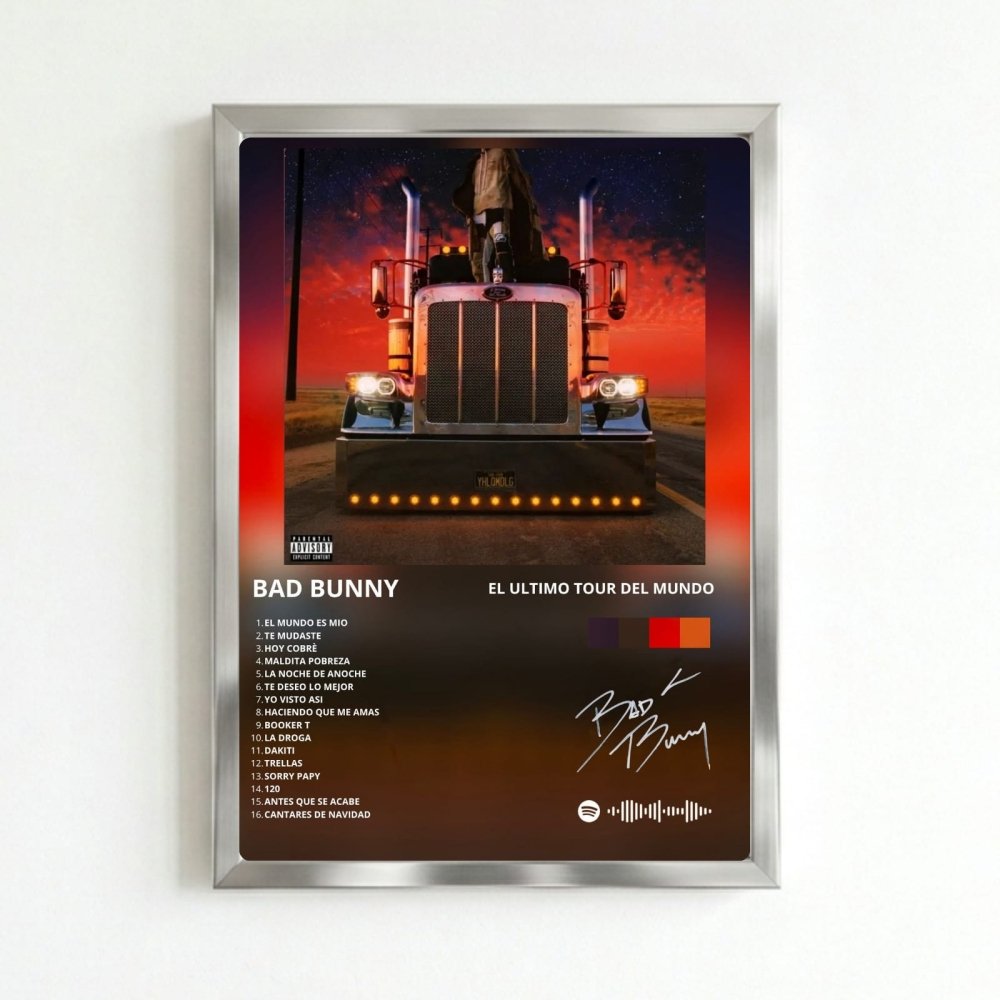 Bad Bunny - El Último Tour Del Mundo Poster with Frame - Vibes DistrictBad Bunny - El Último Tour Del Mundo Poster with Frame poster SilverVibes District