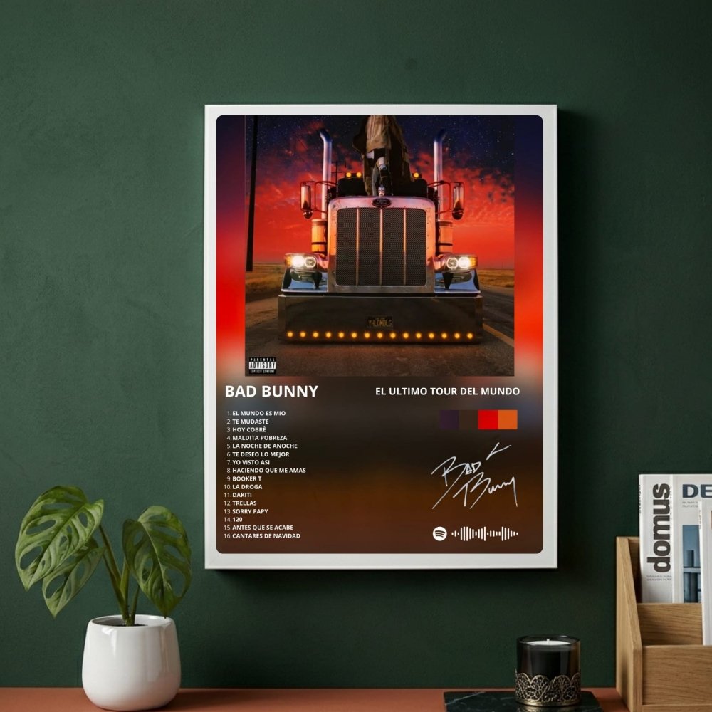 Bad Bunny - El Último Tour Del Mundo Poster with Frame - Vibes DistrictBad Bunny - El Último Tour Del Mundo Poster with Frame poster GoldVibes District