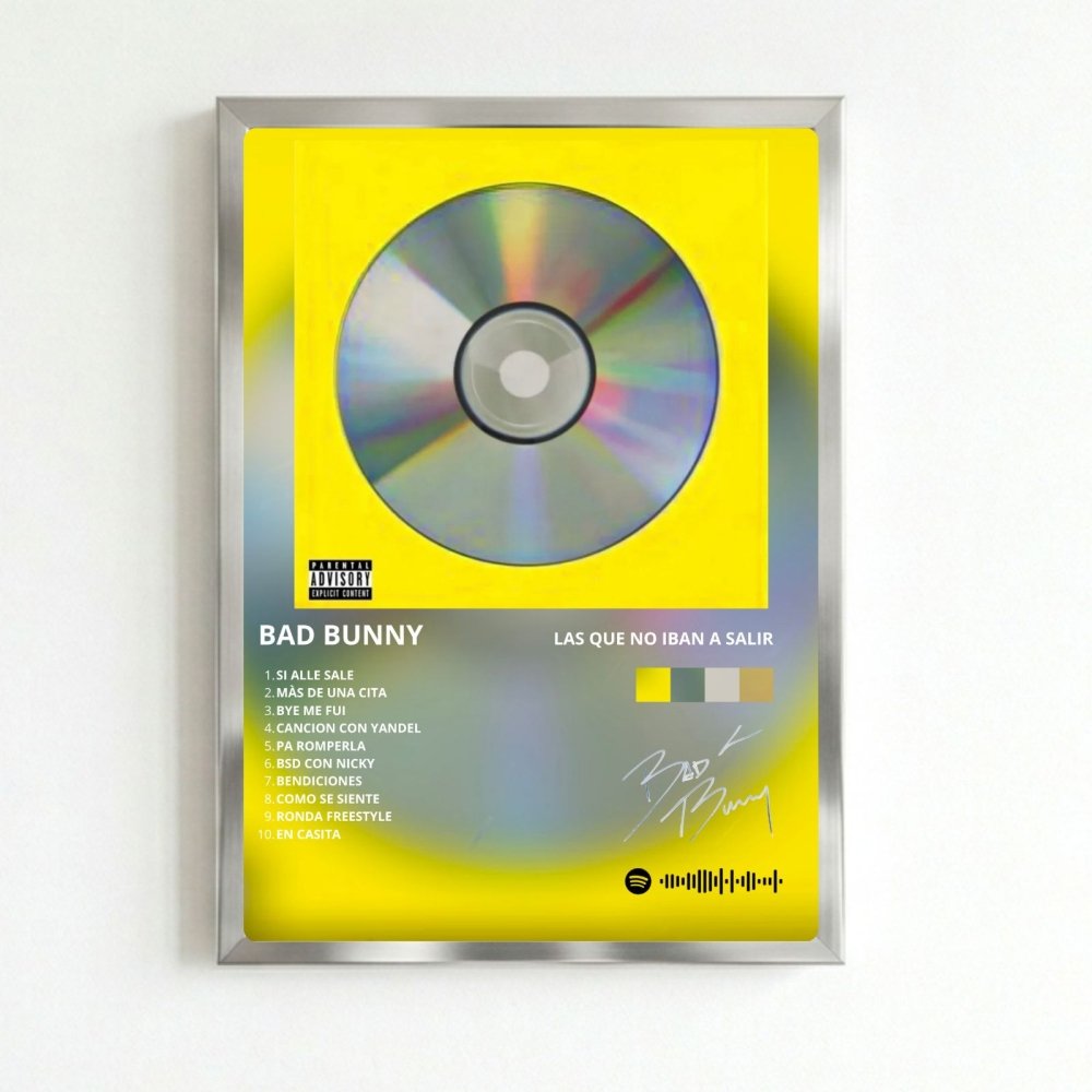 Bad Bunny - Las Que No Iban A Salir Poster with Frame - Vibes DistrictBad Bunny - Las Que No Iban A Salir Poster with Frame poster SilverVibes District