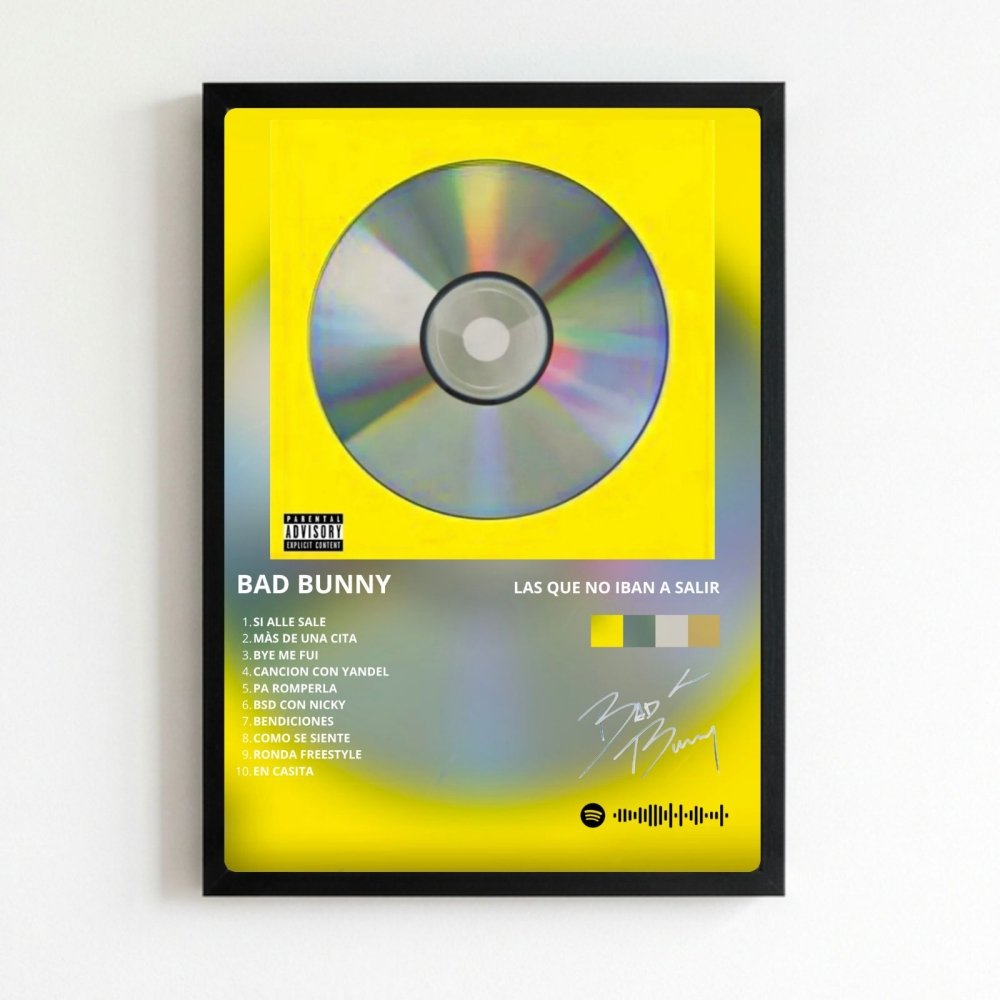 Bad Bunny - Las Que No Iban A Salir Poster with Frame - Vibes DistrictBad Bunny - Las Que No Iban A Salir Poster with Frame poster NeroVibes District