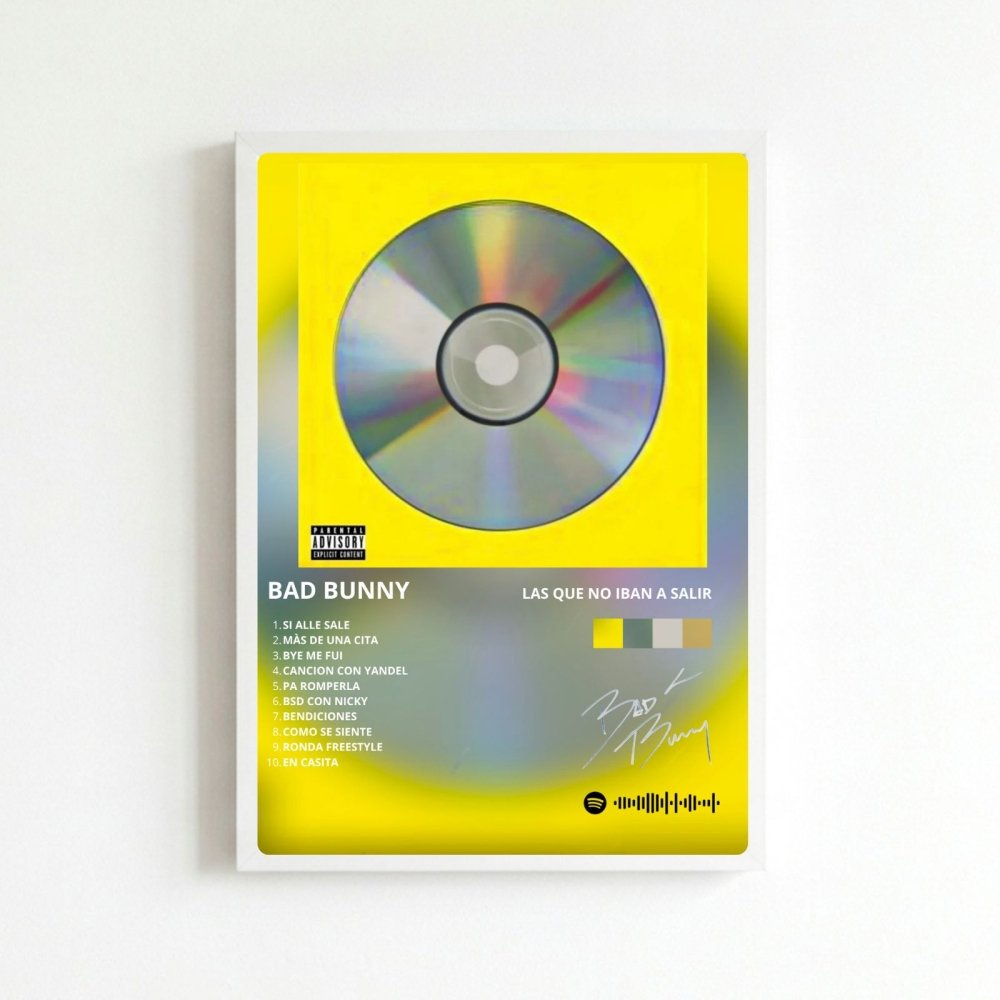 Bad Bunny - Las Que No Iban A Salir Poster with Frame - Vibes DistrictBad Bunny - Las Que No Iban A Salir Poster with Frame poster BiancoVibes District