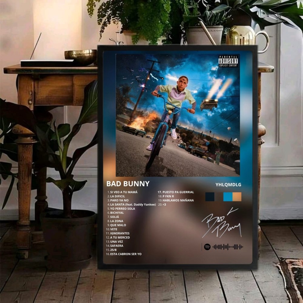Bad Bunny - Un Verano Sin Ti Poster with Frame - Vibes DistrictBad Bunny - Un Verano Sin Ti Poster with Frame poster SilverVibes District