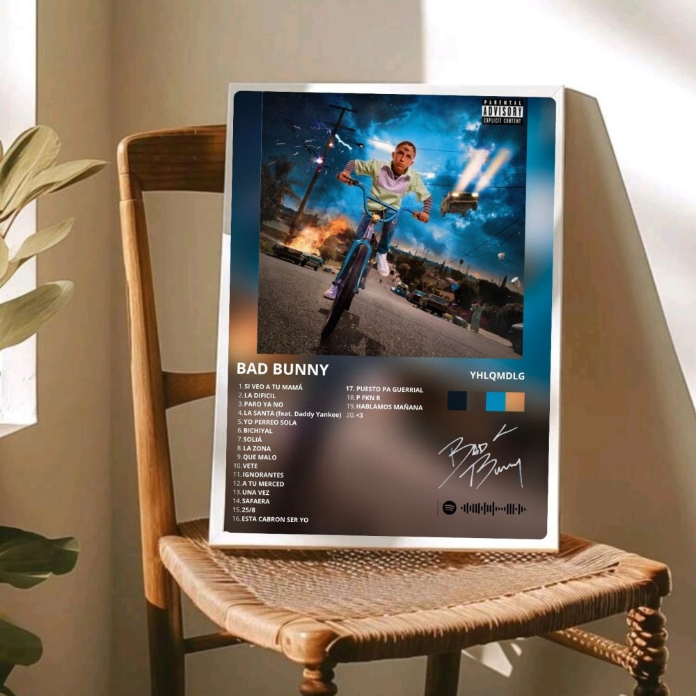 Bad Bunny - Un Verano Sin Ti Poster with Frame - Vibes DistrictBad Bunny - Un Verano Sin Ti Poster with Frame poster SilverVibes District