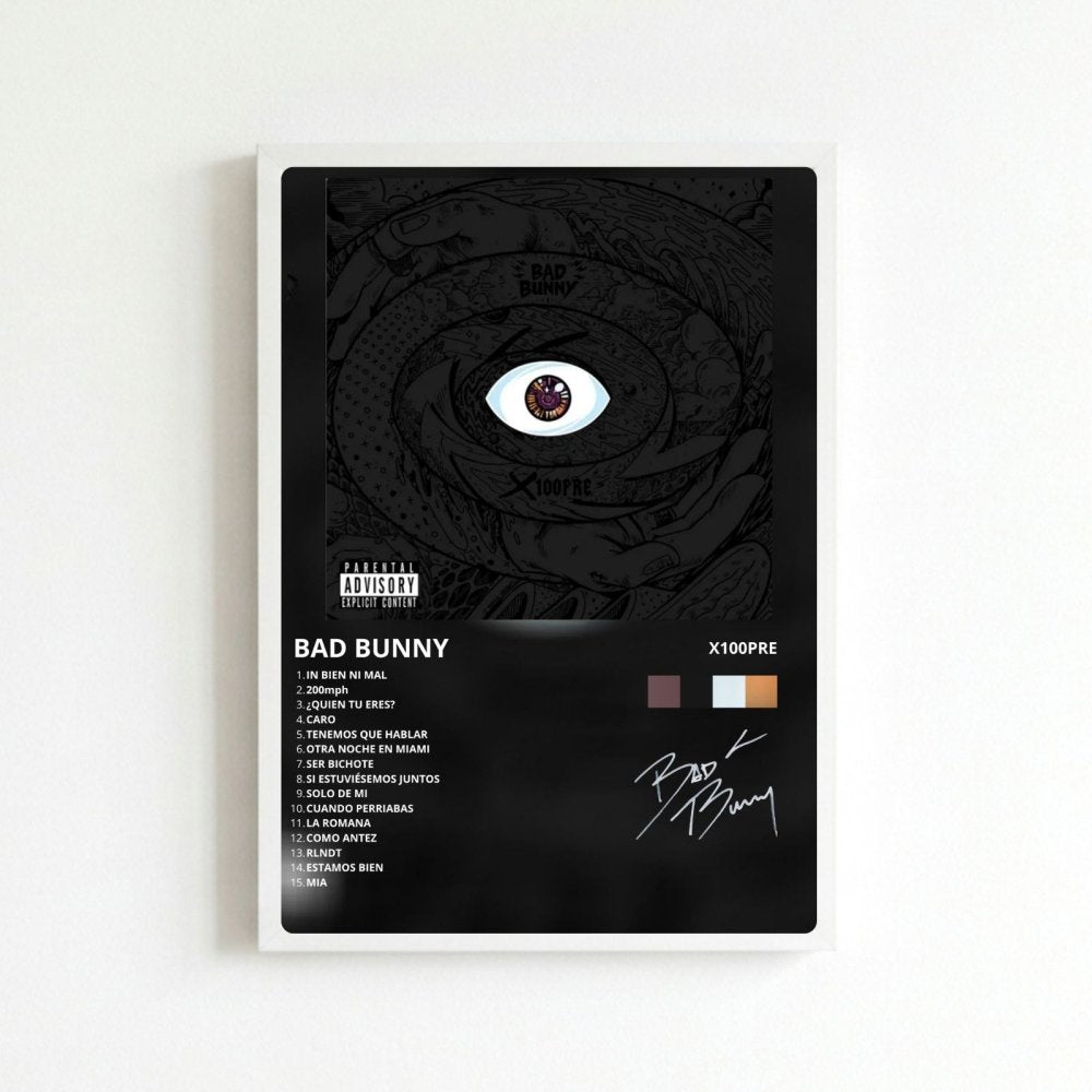 Bad Bunny - X100PRE Poster with Frame - Vibes DistrictBad Bunny - X100PRE Poster with Frame poster BiancoVibes District