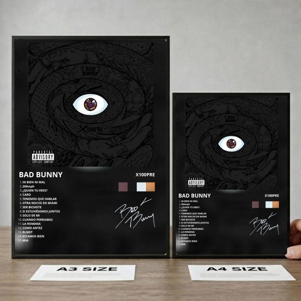 Bad Bunny - X100PRE Poster with Frame - Vibes DistrictBad Bunny - X100PRE Poster with Frame poster BiancoVibes District