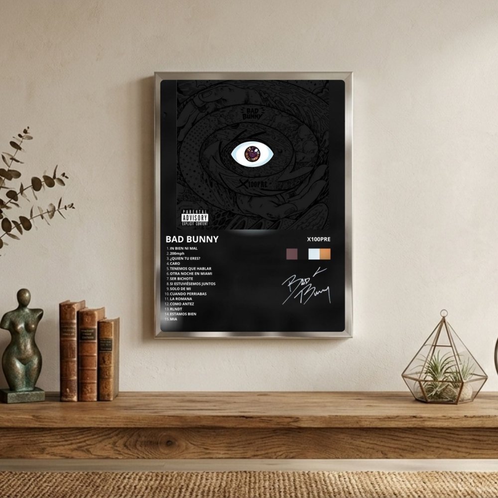 Bad Bunny - X100PRE Poster with Frame - Vibes DistrictBad Bunny - X100PRE Poster with Frame poster BiancoVibes District