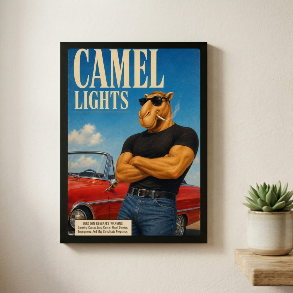 bar and restaurant decoration, camel sigarette - Vibes Districtbar and restaurant decoration, camel sigarette poster SilverVibes District