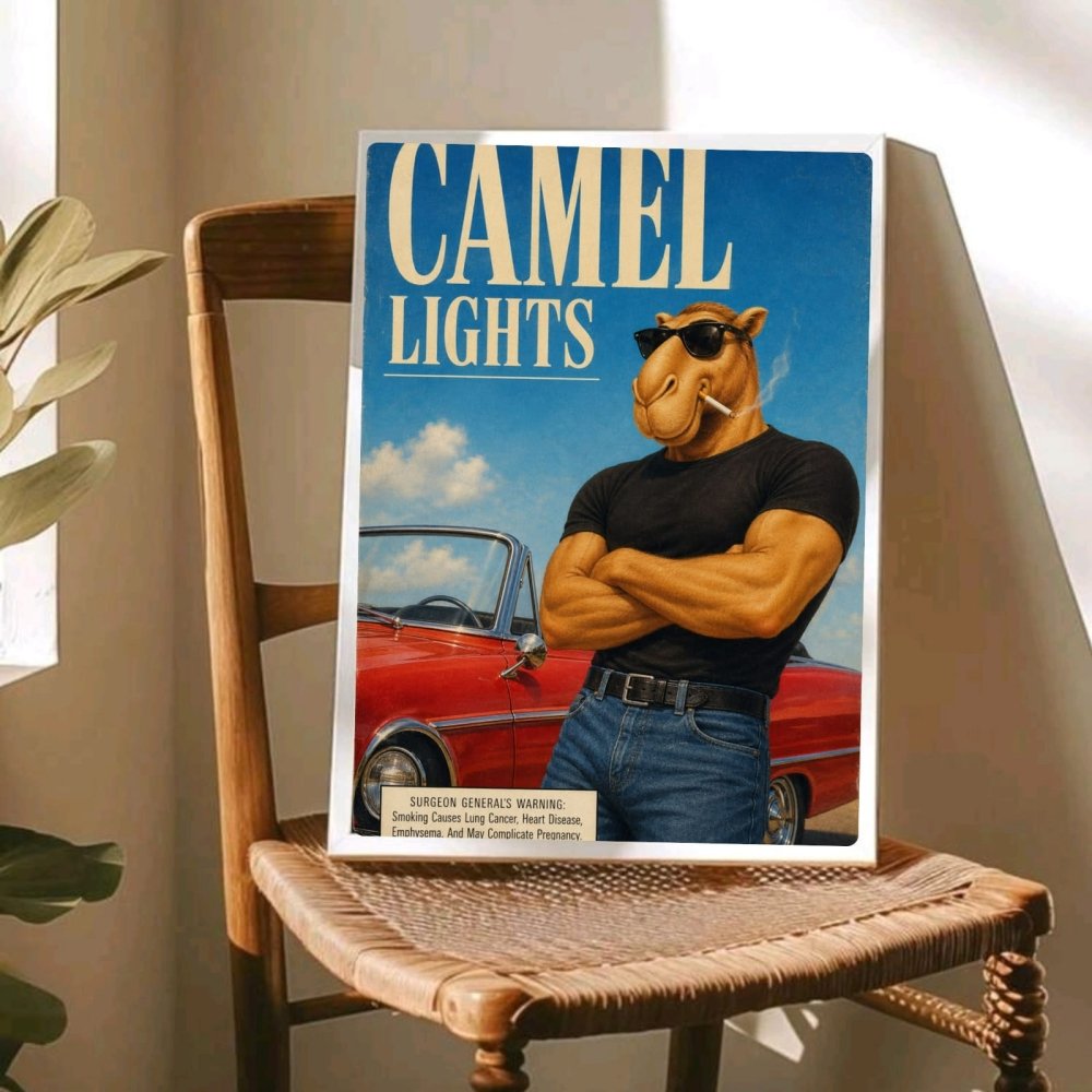 bar and restaurant decoration, camel sigarette - Vibes Districtbar and restaurant decoration, camel sigarette poster SilverVibes District