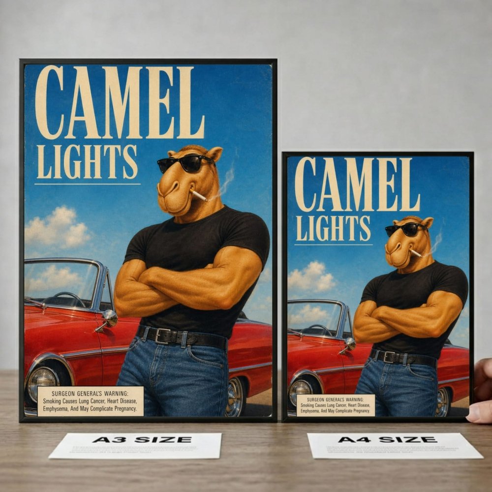 bar and restaurant decoration, camel sigarette - Vibes Districtbar and restaurant decoration, camel sigarette poster SilverVibes District