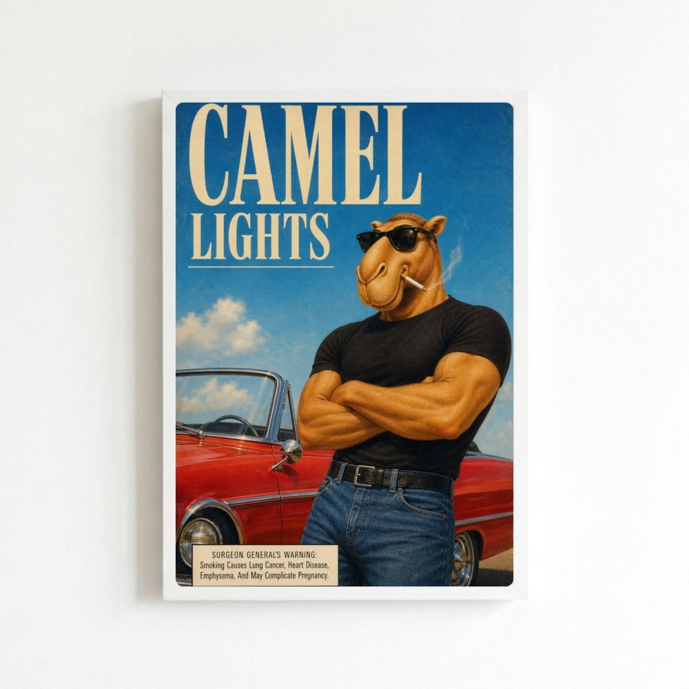 bar and restaurant decoration, camel sigarette - Vibes Districtbar and restaurant decoration, camel sigarette poster BiancoVibes District