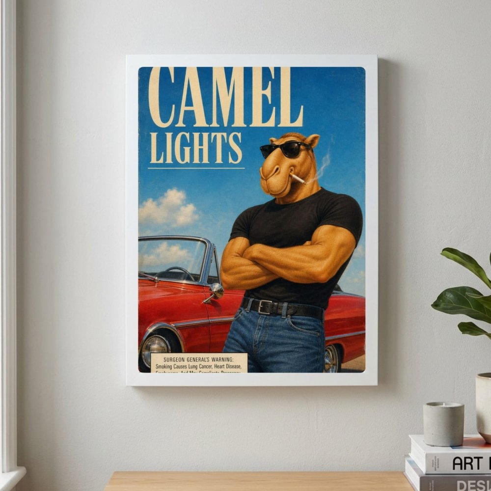 bar and restaurant decoration, camel sigarette - Vibes Districtbar and restaurant decoration, camel sigarette poster SilverVibes District