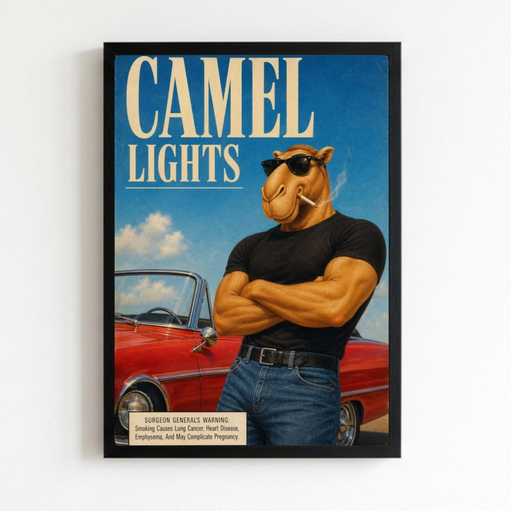 bar and restaurant decoration, camel sigarette - Vibes Districtbar and restaurant decoration, camel sigarette poster NeroVibes District