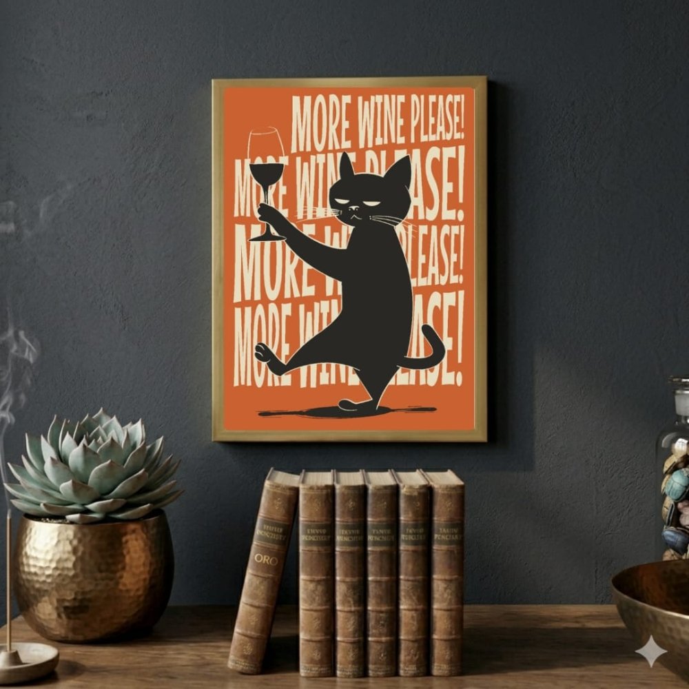 bar and restaurant decoration cat - Vibes Districtbar and restaurant decoration cat poster BiancoVibes District