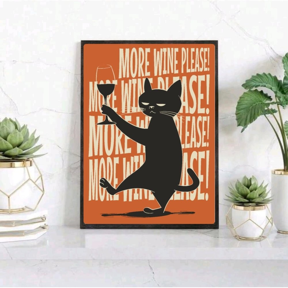 bar and restaurant decoration cat - Vibes Districtbar and restaurant decoration cat poster BiancoVibes District