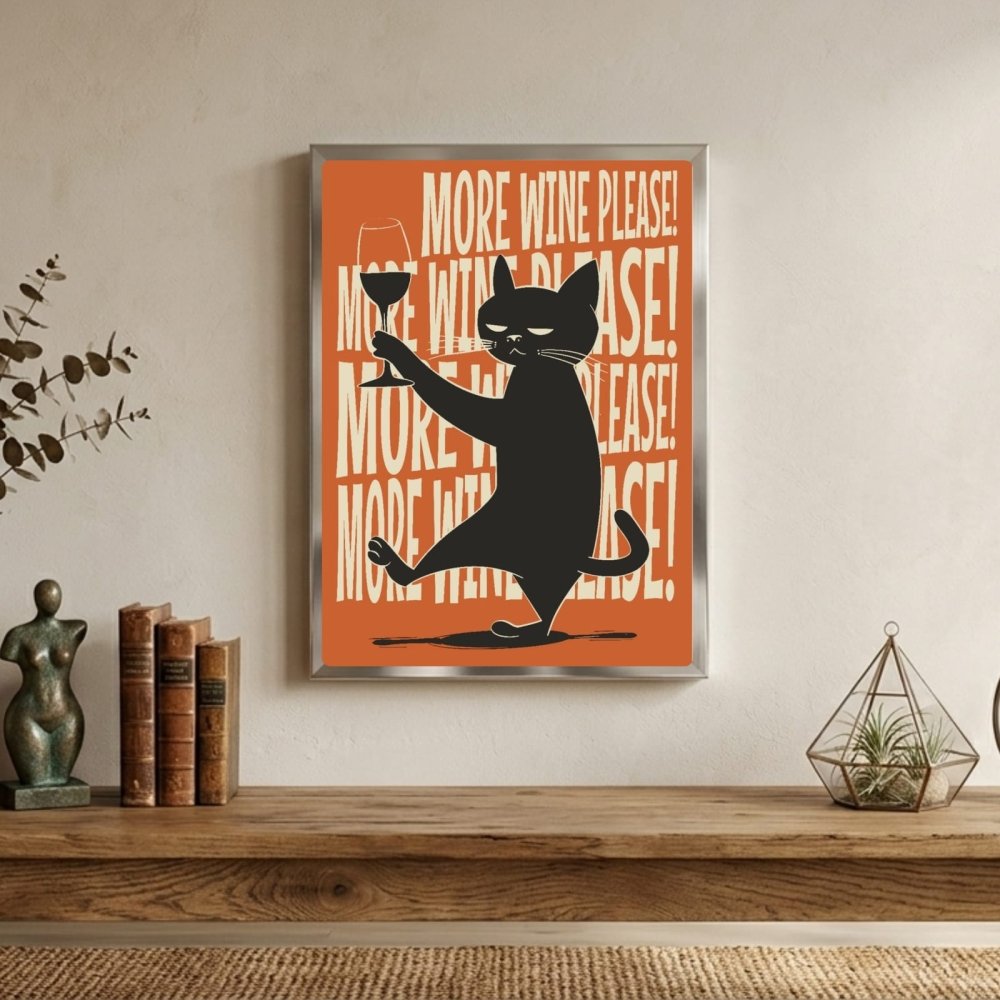 bar and restaurant decoration cat - Vibes Districtbar and restaurant decoration cat poster BiancoVibes District