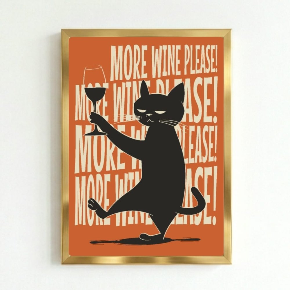 bar and restaurant decoration cat - Vibes Districtbar and restaurant decoration cat poster GoldVibes District