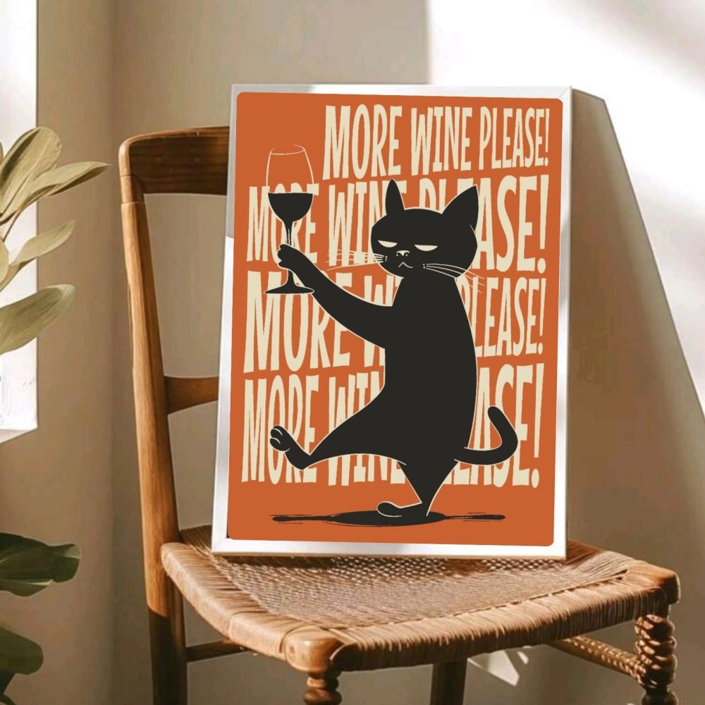 bar and restaurant decoration cat - Vibes Districtbar and restaurant decoration cat poster BiancoVibes District