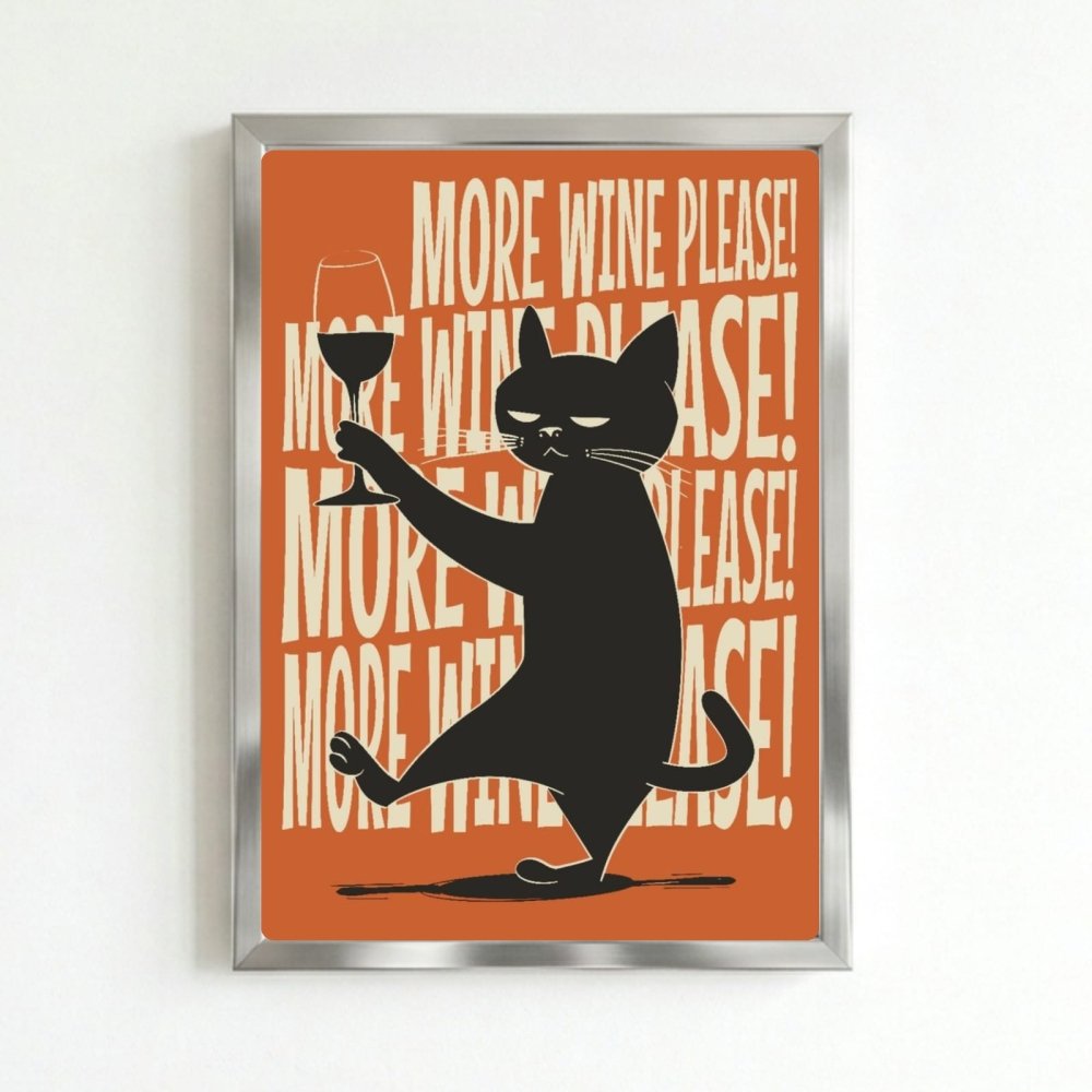 bar and restaurant decoration cat - Vibes Districtbar and restaurant decoration cat poster SilverVibes District