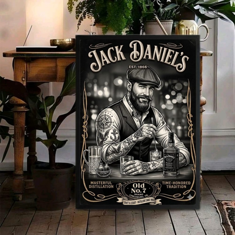 bar and restaurant decoration jack daniel's - Vibes Districtbar and restaurant decoration jack daniel's poster GoldVibes District