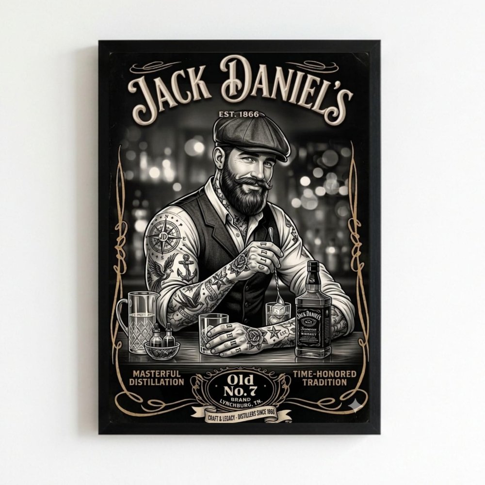 bar and restaurant decoration jack daniel's - Vibes Districtbar and restaurant decoration jack daniel's poster NeroVibes District
