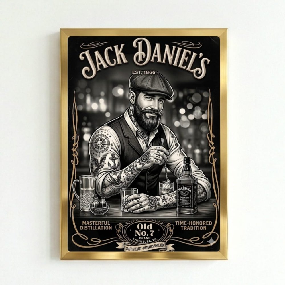 bar and restaurant decoration jack daniel's - Vibes Districtbar and restaurant decoration jack daniel's poster GoldVibes District