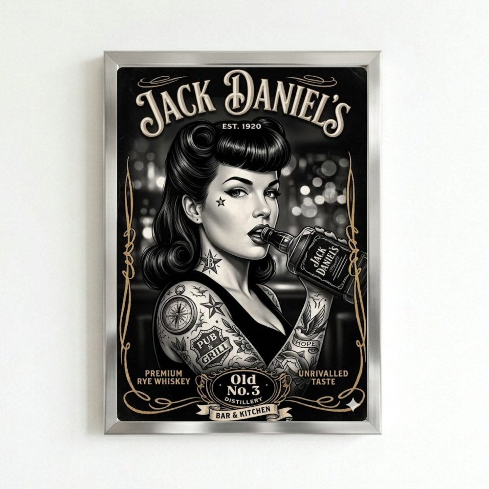 bar and restaurant decoration jack daniel's - Vibes Districtbar and restaurant decoration jack daniel's poster SilverVibes District