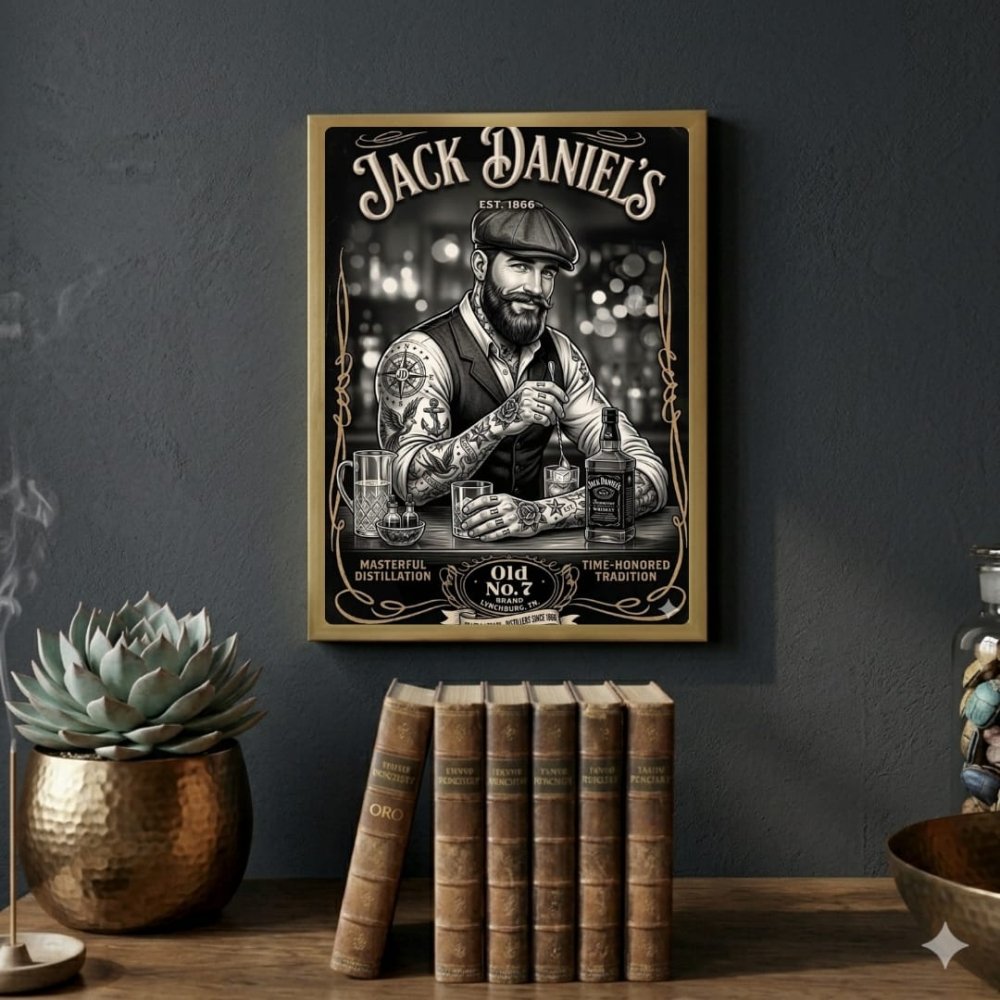 bar and restaurant decoration jack daniel's - Vibes Districtbar and restaurant decoration jack daniel's poster GoldVibes District