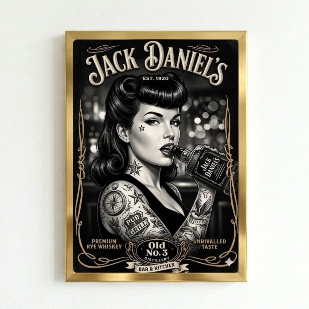 bar and restaurant decoration jack daniel's - Vibes Districtbar and restaurant decoration jack daniel's poster GoldVibes District