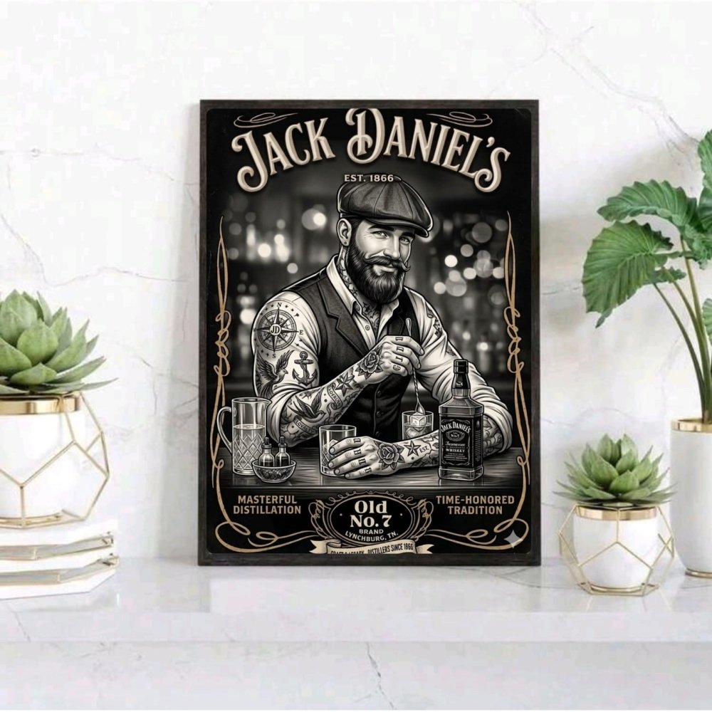 bar and restaurant decoration jack daniel's - Vibes Districtbar and restaurant decoration jack daniel's poster GoldVibes District