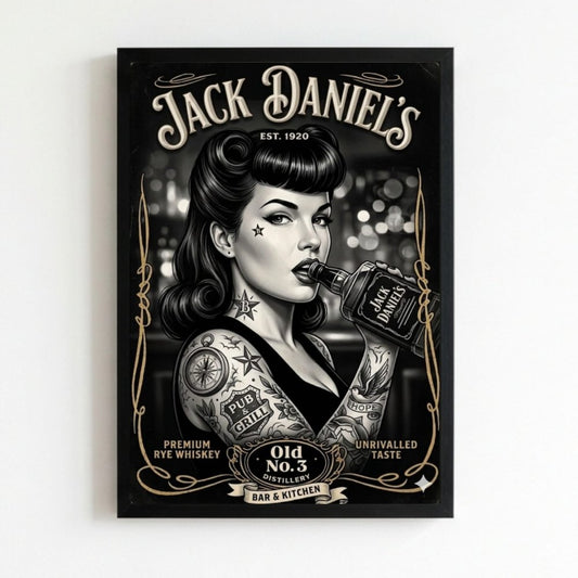bar and restaurant decoration jack daniel's - Vibes Districtbar and restaurant decoration jack daniel's poster NeroVibes District