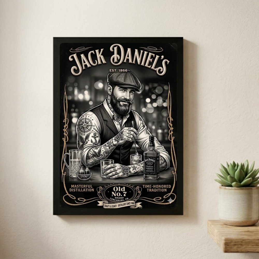 bar and restaurant decoration jack daniel's - Vibes Districtbar and restaurant decoration jack daniel's poster GoldVibes District