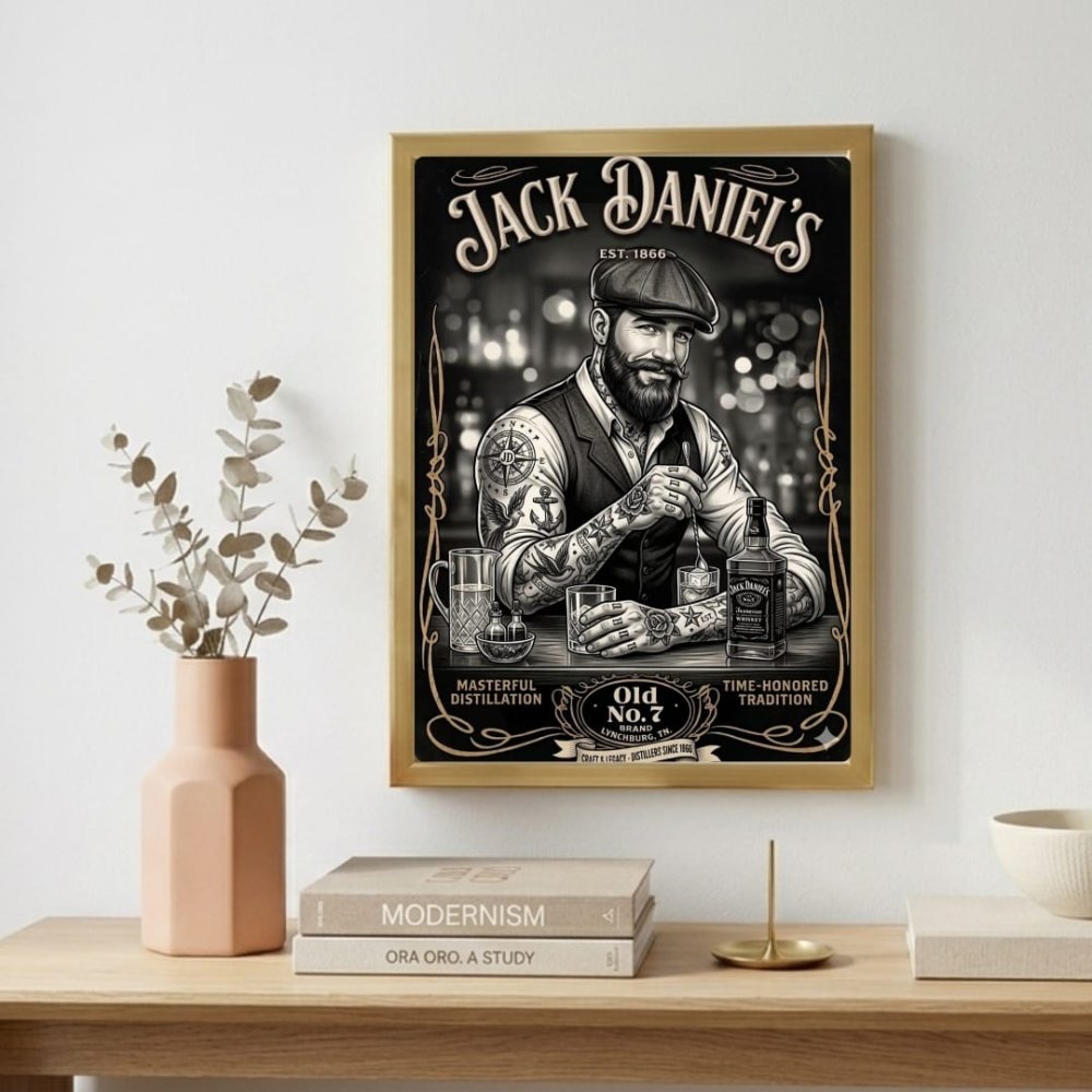 bar and restaurant decoration jack daniel's - Vibes Districtbar and restaurant decoration jack daniel's poster GoldVibes District