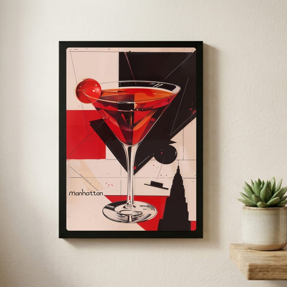 bar and restaurant decoration, manhattan drink - Vibes Districtbar and restaurant decoration, manhattan drink poster GoldVibes District