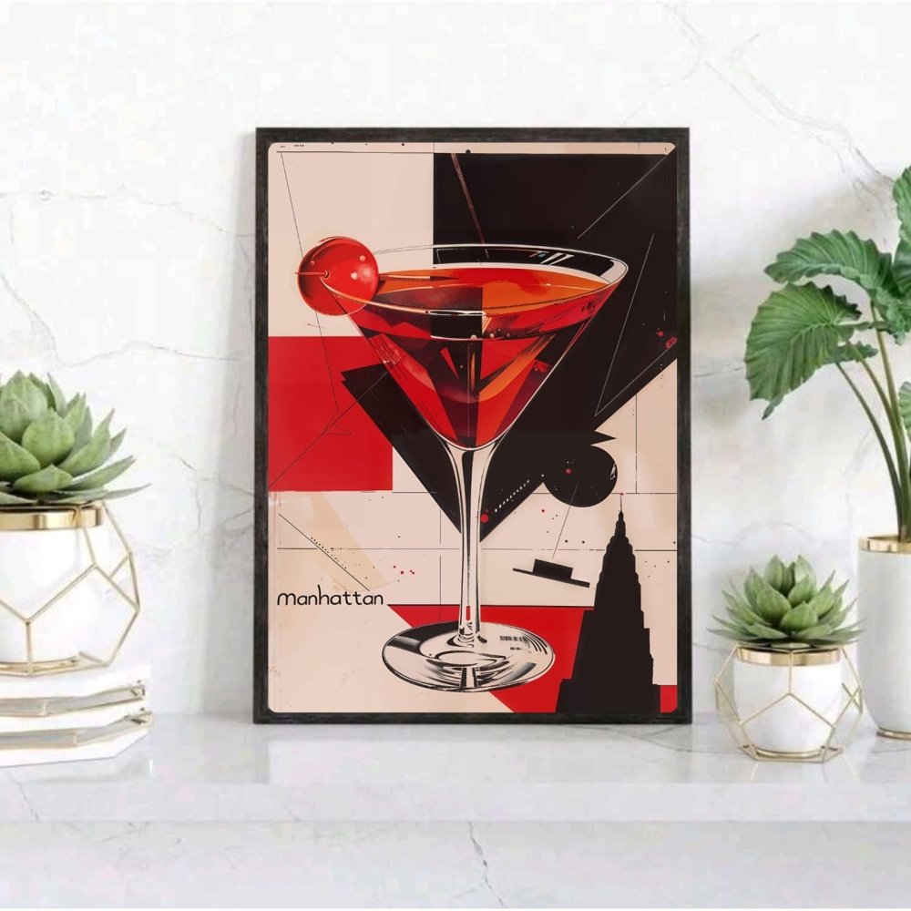 bar and restaurant decoration, manhattan drink - Vibes Districtbar and restaurant decoration, manhattan drink poster GoldVibes District