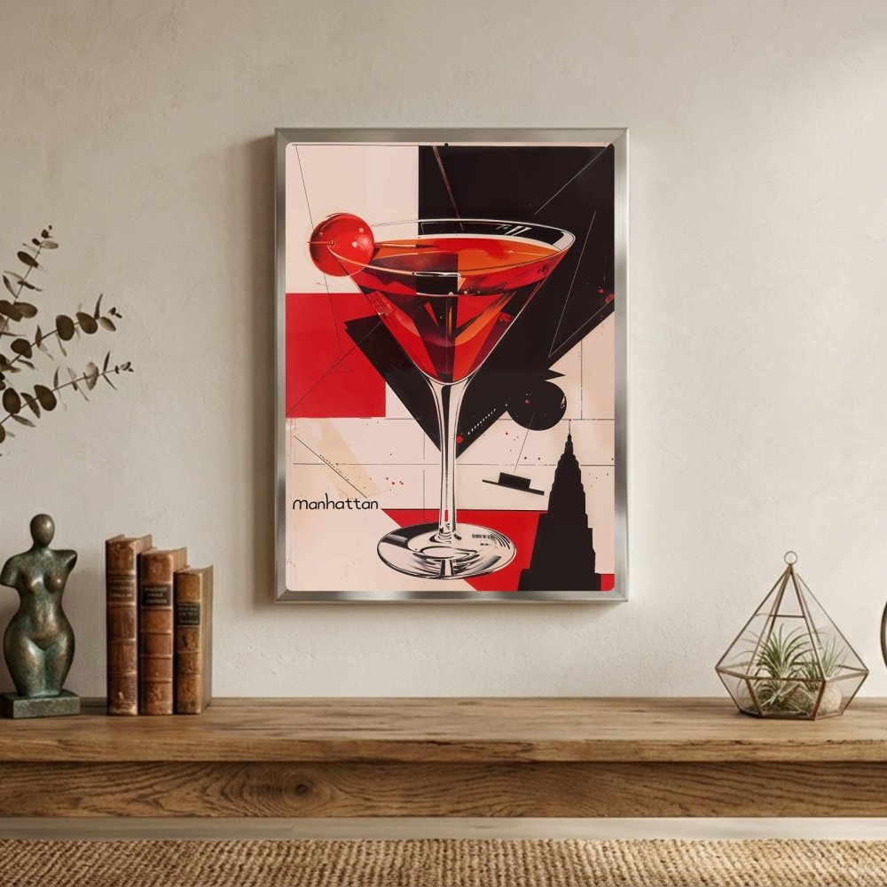 bar and restaurant decoration, manhattan drink - Vibes Districtbar and restaurant decoration, manhattan drink poster GoldVibes District