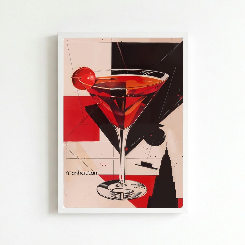 bar and restaurant decoration, manhattan drink - Vibes Districtbar and restaurant decoration, manhattan drink poster BiancoVibes District