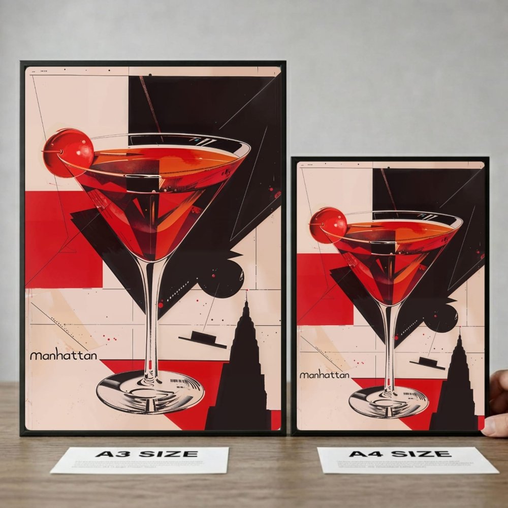 bar and restaurant decoration, manhattan drink - Vibes Districtbar and restaurant decoration, manhattan drink poster GoldVibes District