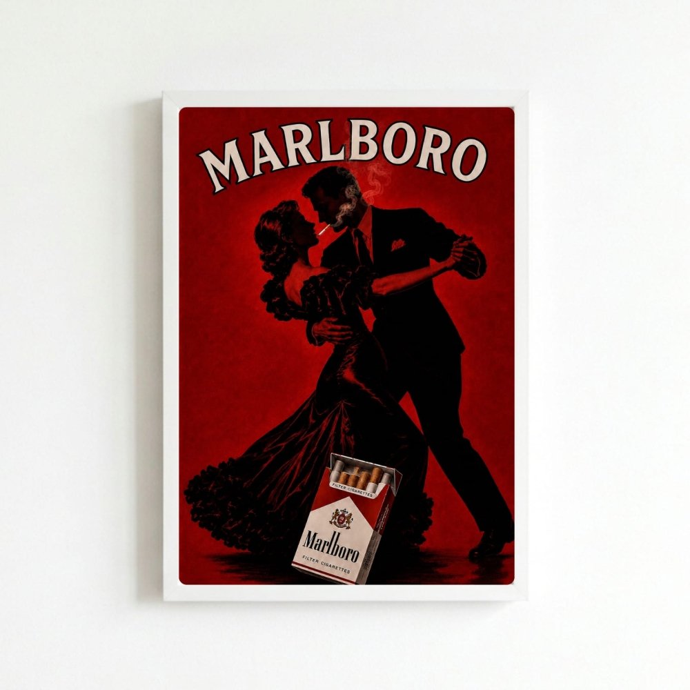 bar and restaurant decoration, marlboro cigarette - Vibes Districtbar and restaurant decoration, marlboro cigarette poster BiancoVibes District