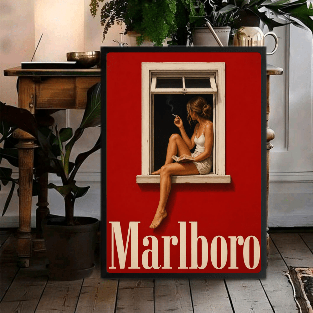 bar and restaurant decoration, marlboro cigarette - Vibes Districtbar and restaurant decoration, marlboro cigarette poster GoldVibes District