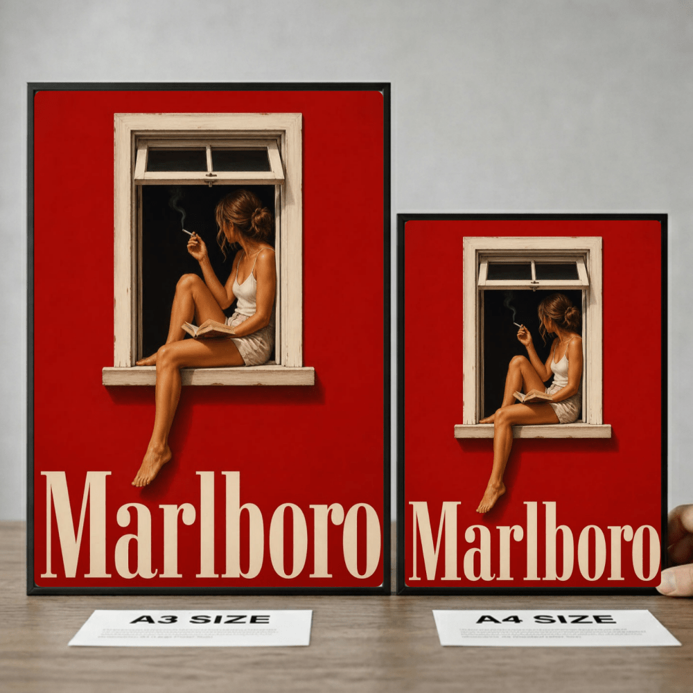 bar and restaurant decoration, marlboro cigarette - Vibes Districtbar and restaurant decoration, marlboro cigarette poster GoldVibes District
