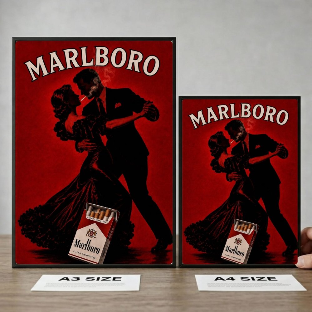 bar and restaurant decoration, marlboro cigarette - Vibes Districtbar and restaurant decoration, marlboro cigarette poster GoldVibes District