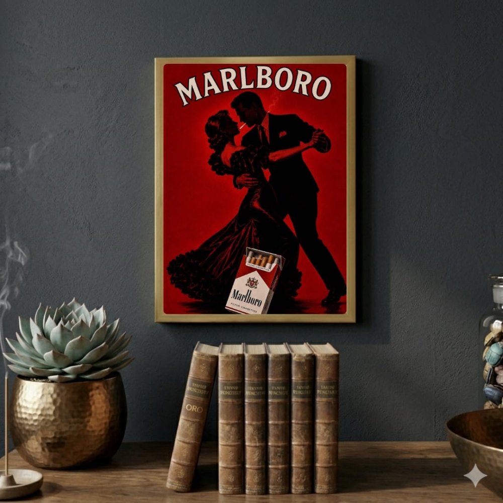 bar and restaurant decoration, marlboro cigarette - Vibes Districtbar and restaurant decoration, marlboro cigarette poster GoldVibes District