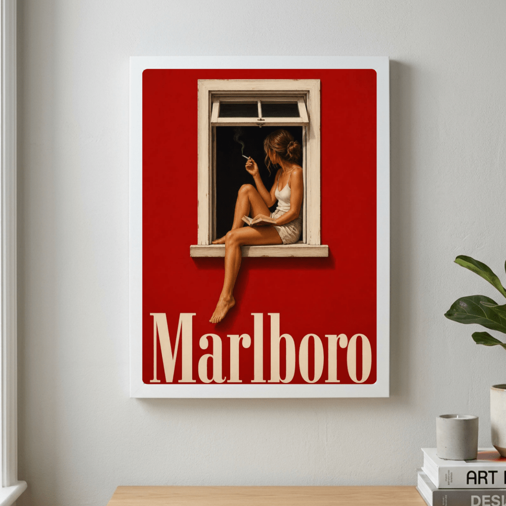 bar and restaurant decoration, marlboro cigarette - Vibes Districtbar and restaurant decoration, marlboro cigarette poster GoldVibes District