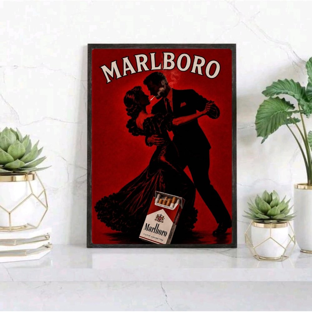 bar and restaurant decoration, marlboro cigarette - Vibes Districtbar and restaurant decoration, marlboro cigarette poster GoldVibes District