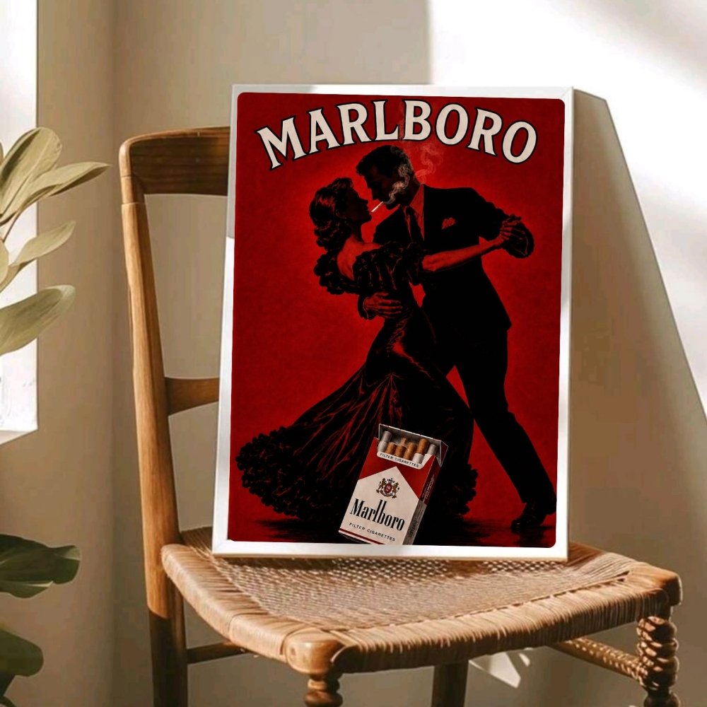 bar and restaurant decoration, marlboro cigarette - Vibes Districtbar and restaurant decoration, marlboro cigarette poster GoldVibes District