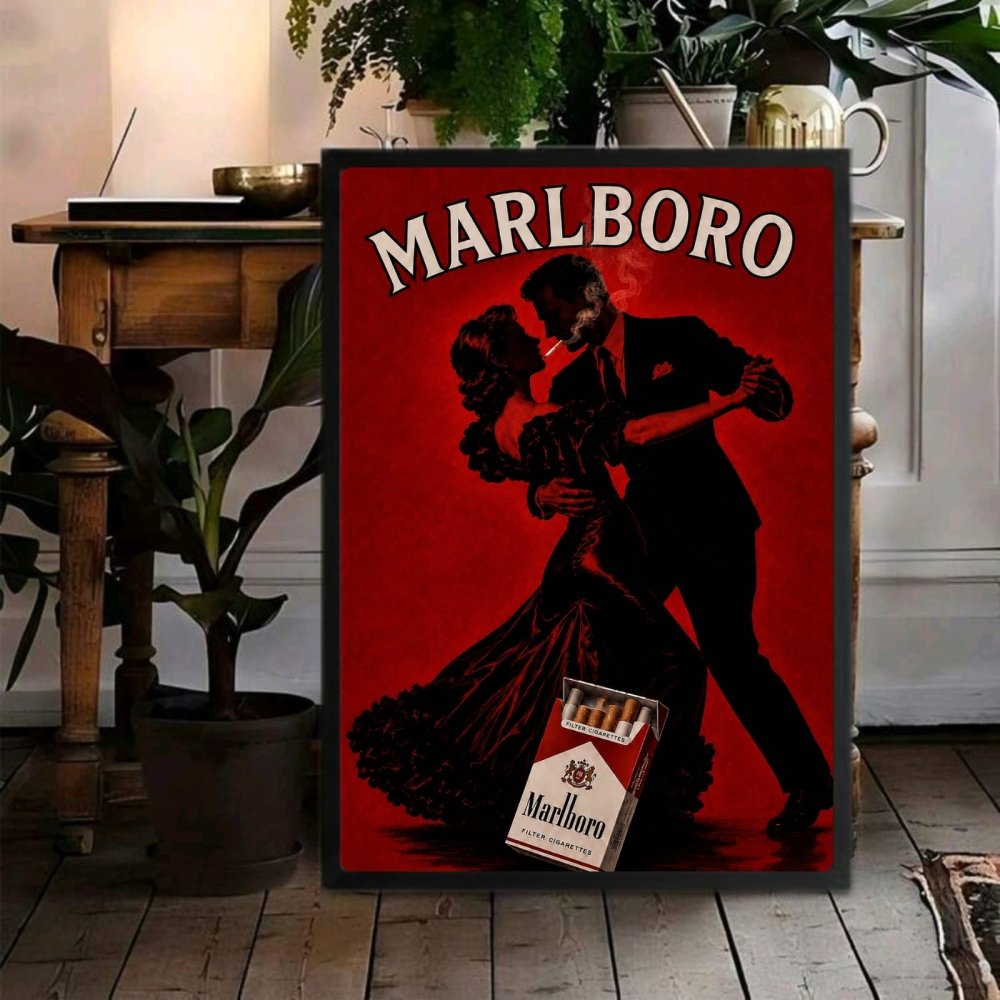 bar and restaurant decoration, marlboro cigarette - Vibes Districtbar and restaurant decoration, marlboro cigarette poster GoldVibes District