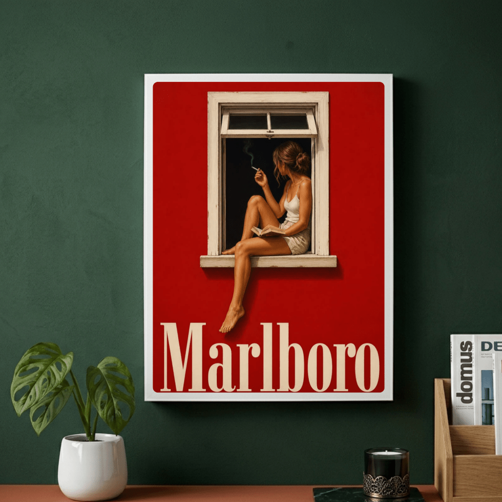 bar and restaurant decoration, marlboro cigarette - Vibes Districtbar and restaurant decoration, marlboro cigarette poster GoldVibes District