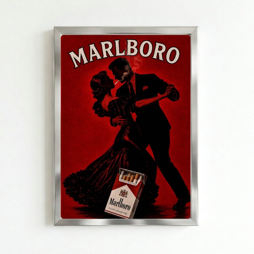 bar and restaurant decoration, marlboro cigarette - Vibes Districtbar and restaurant decoration, marlboro cigarette poster SilverVibes District