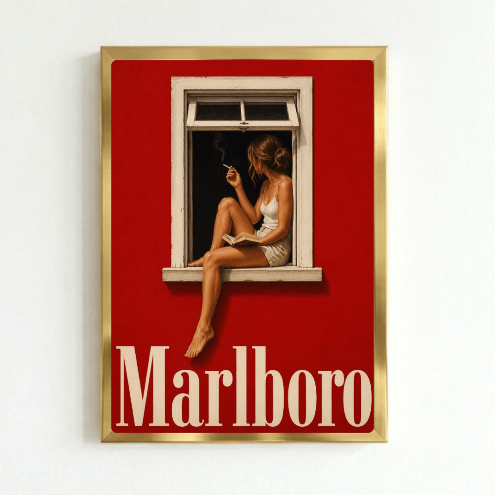 bar and restaurant decoration, marlboro cigarette - Vibes Districtbar and restaurant decoration, marlboro cigarette poster GoldVibes District