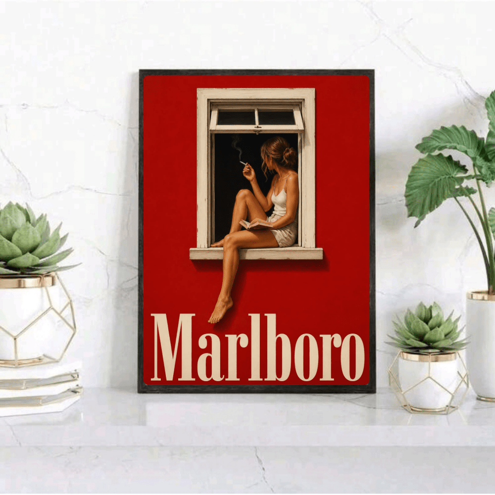 bar and restaurant decoration, marlboro cigarette - Vibes Districtbar and restaurant decoration, marlboro cigarette poster GoldVibes District